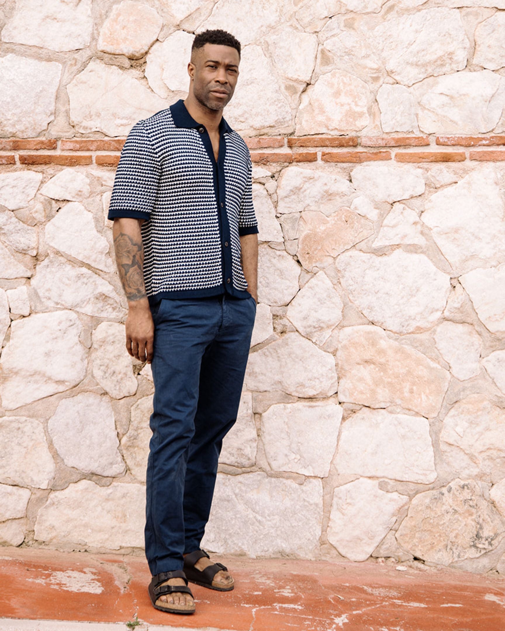 Image of model wearing Ashton Chore Trousers. 