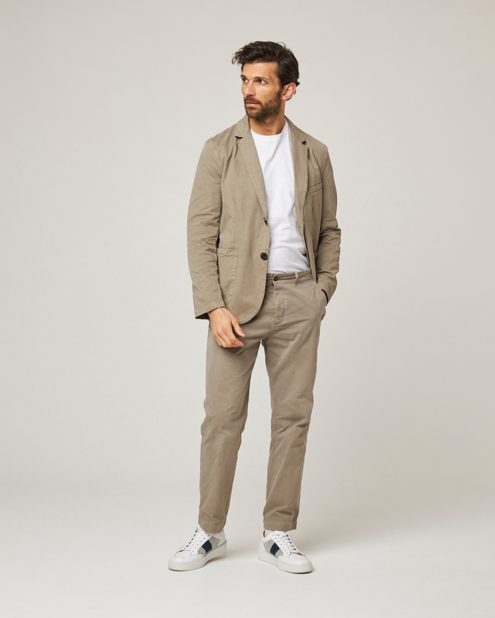 Image of model wearing Belmont Blazer. 