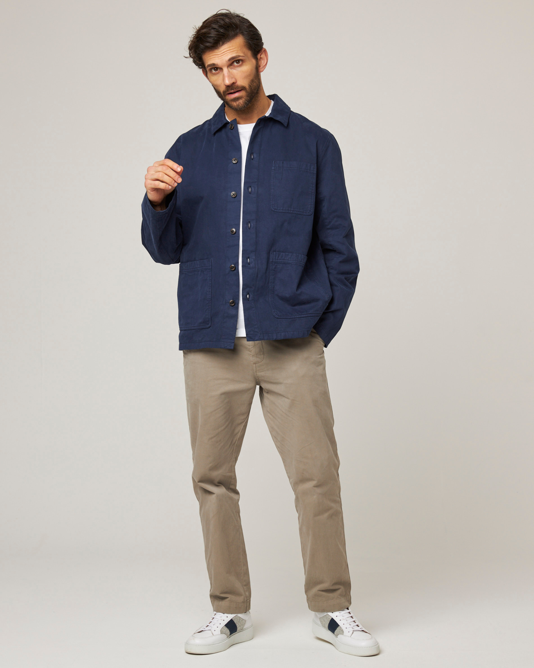 Image of model wearing Ashton Chore Jacket. 