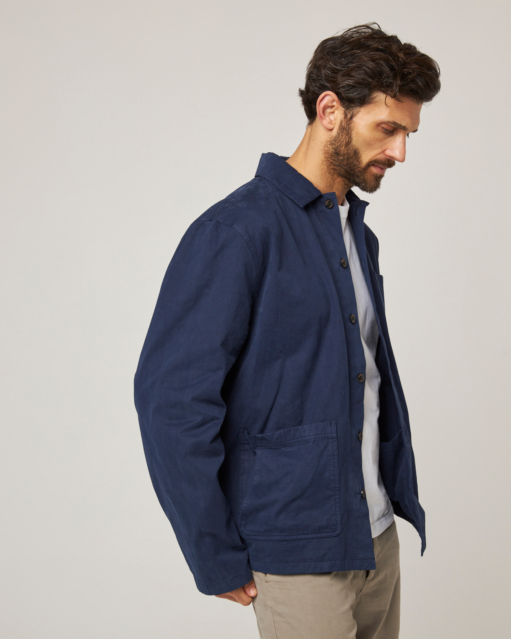 Image of model wearing Ashton Chore Jacket. 