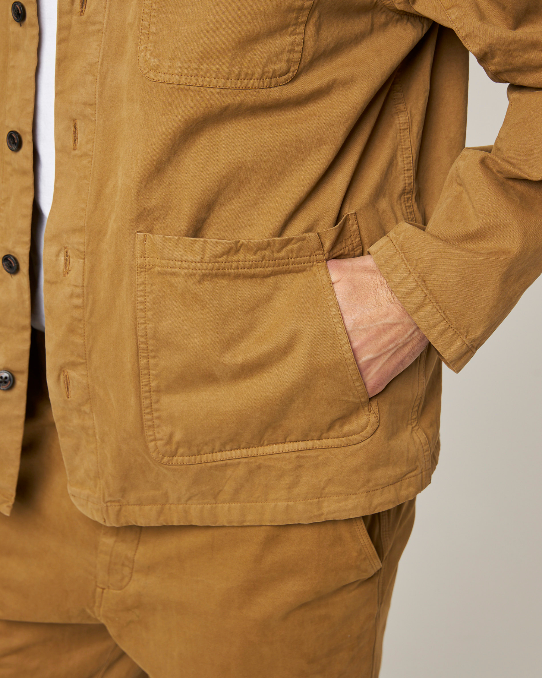 Image of model wearing Ashton Chore Jacket. 