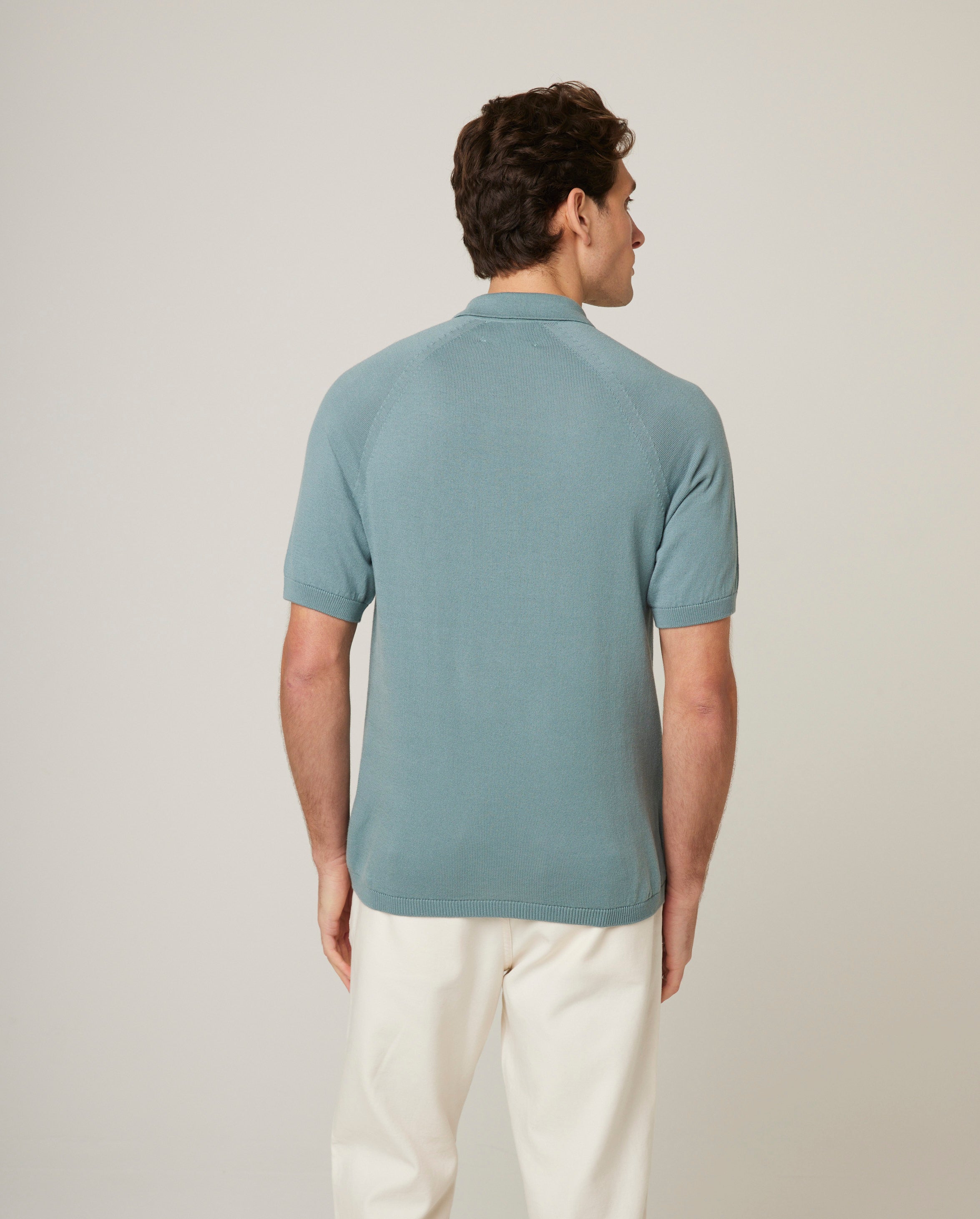Image of model wearing Jones Polo Shirt 2.0. 