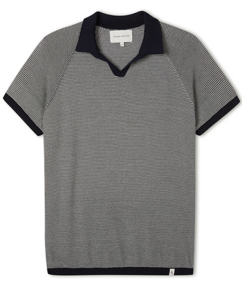 Image of model wearing Lynton Polo Shirt. 