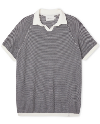 Image of model wearing Lynton Polo Shirt. 