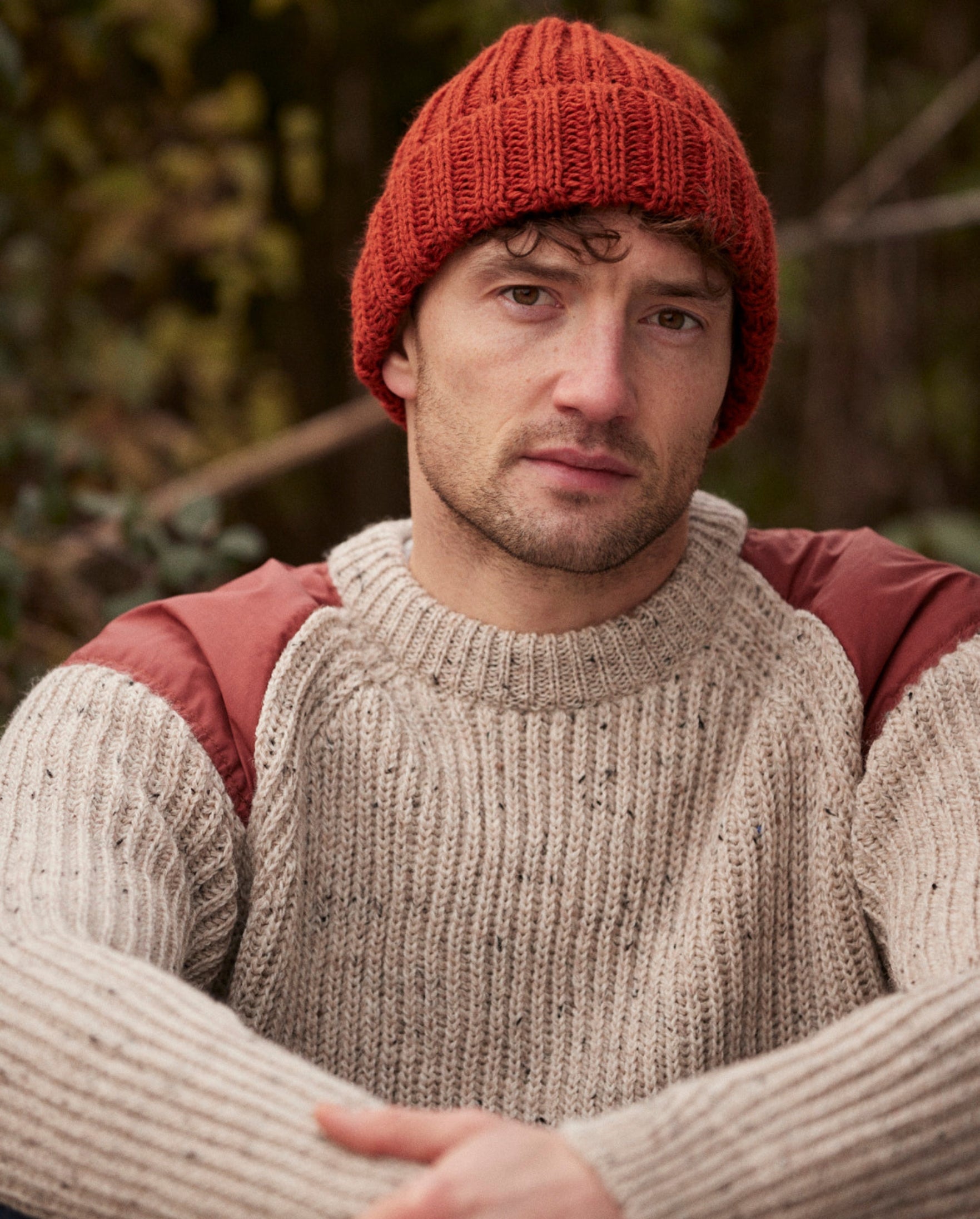 Image of model wearing Milliner Ribbed Beanie. One Size