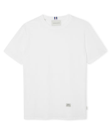 Image of model wearing Classic T-Shirt. Model is 6ft, chest size 36in and wearing size Medium
