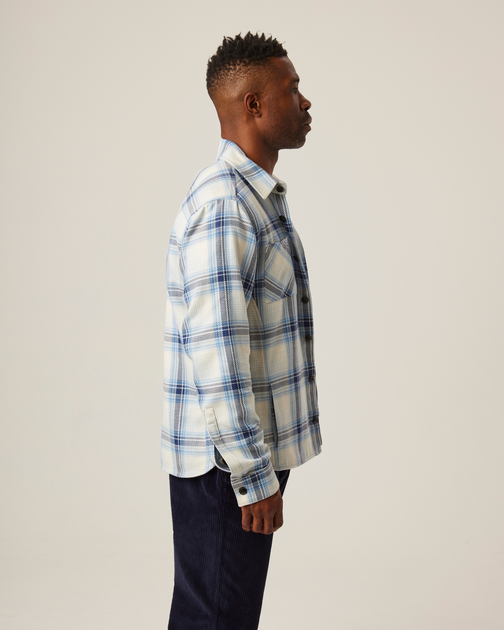 Image of model wearing Blunt Overshirt. 