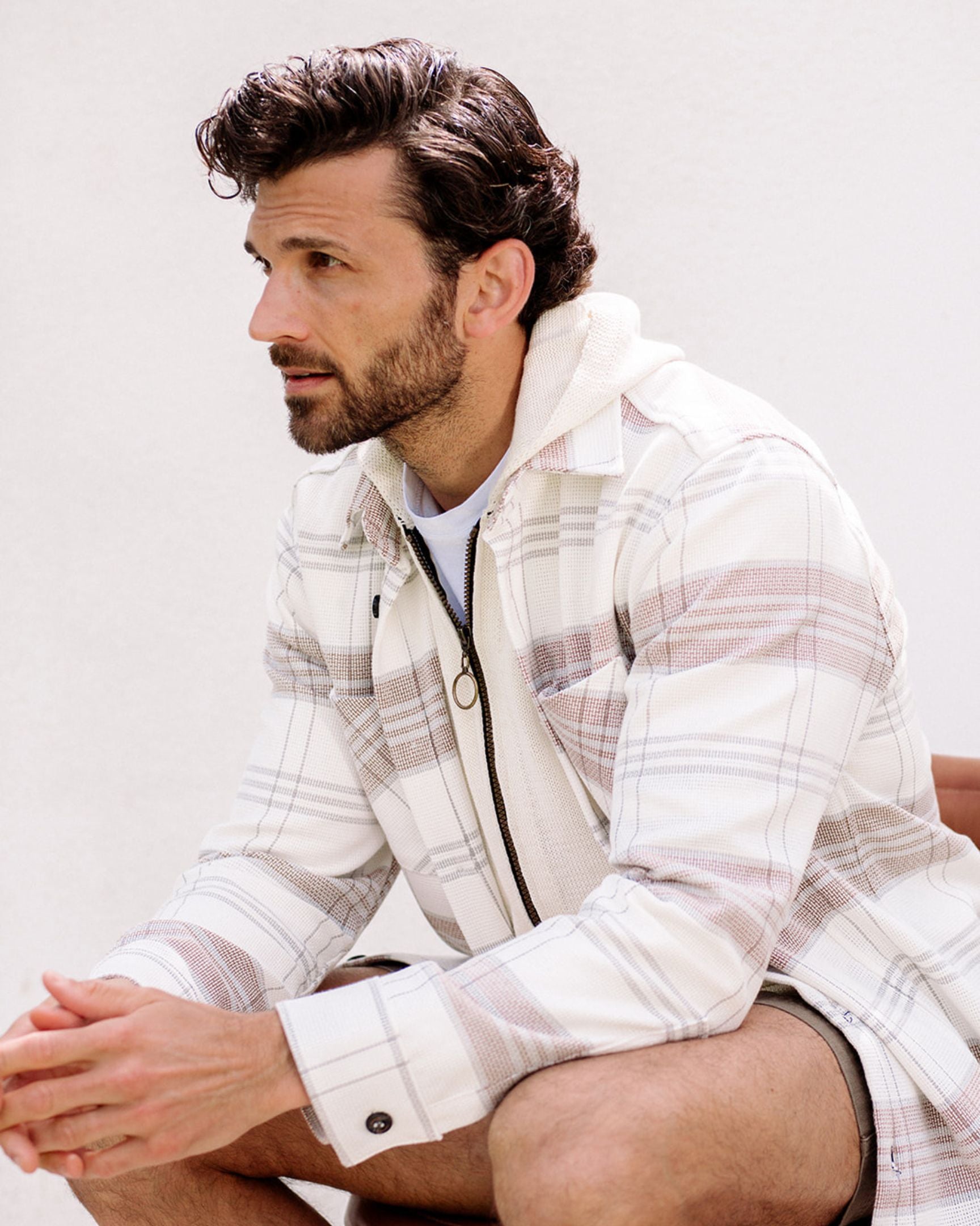 Image of model wearing Blunt Overshirt. 
